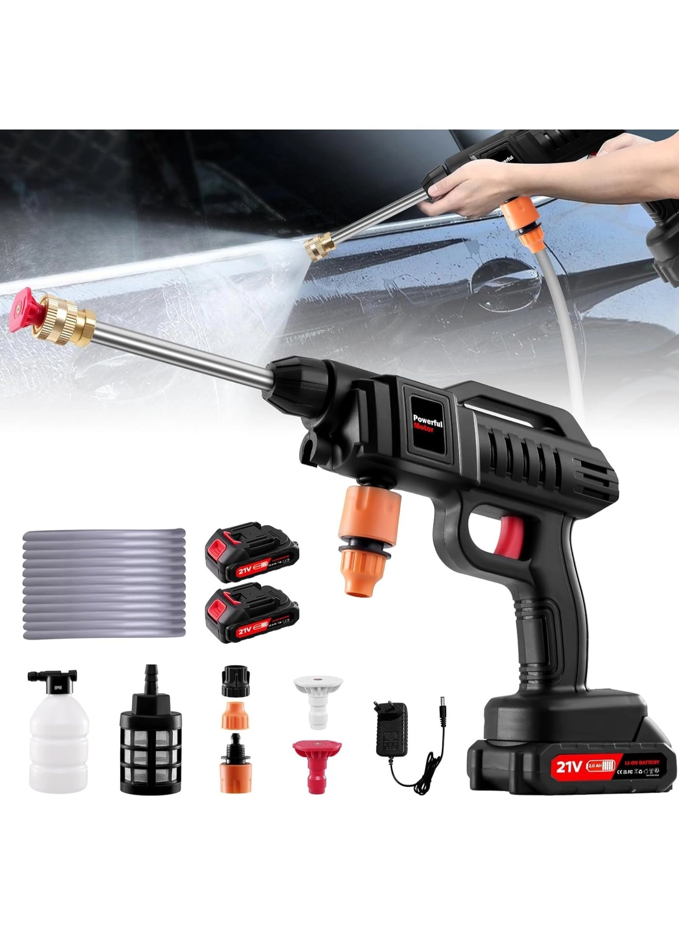 Bukela Cordless Pressure Washer - 1500W 60Bar/870 PSI 2 Battery