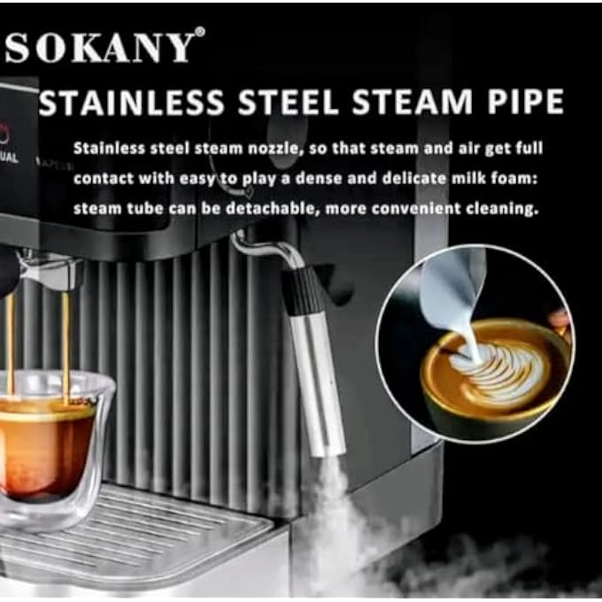 SK-6866 Espresso Machine & Grinder & Milk