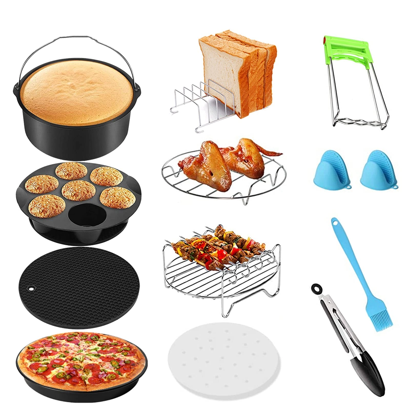 Air Fryer Kit - Metal+carbon steel+stainless steel 12pcs