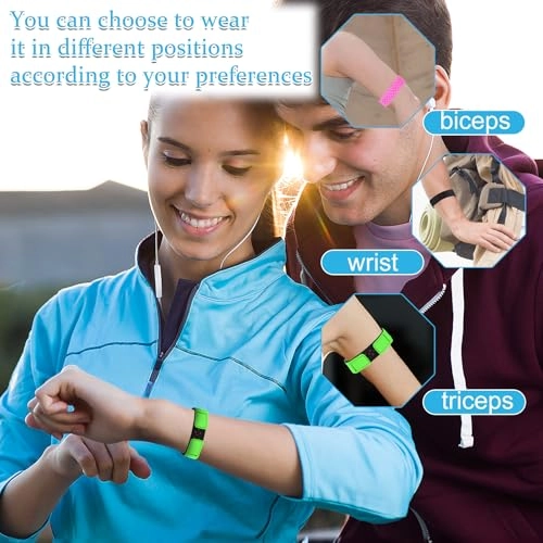 Heart Rate Monitor Band - 3 PCS Black Green Orange-Red