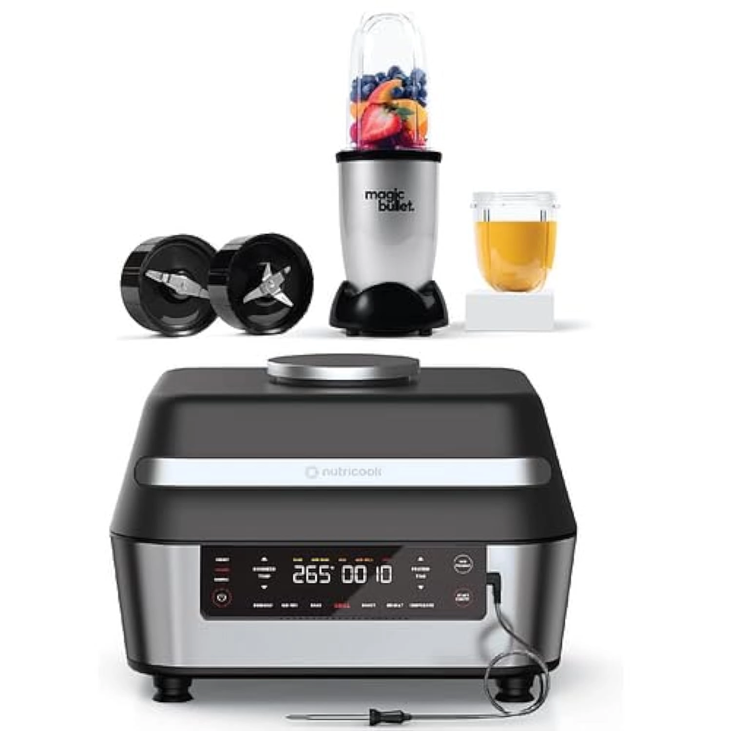 nutricook Smart Indoor Grill & Air Fryer - 8.5L + High-Speed Blender - 400W