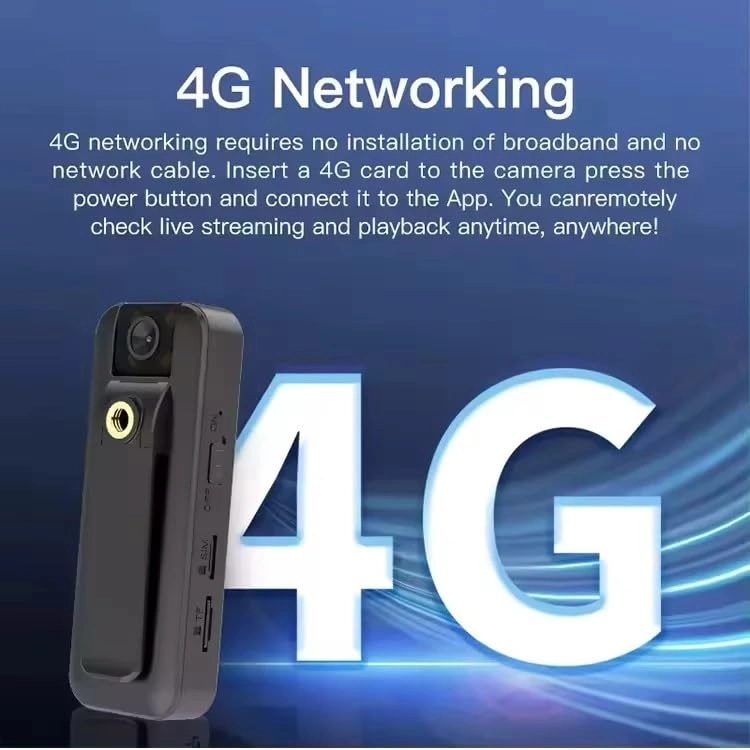 4G SIM Full HD Body Camera - 1080p 64 GB