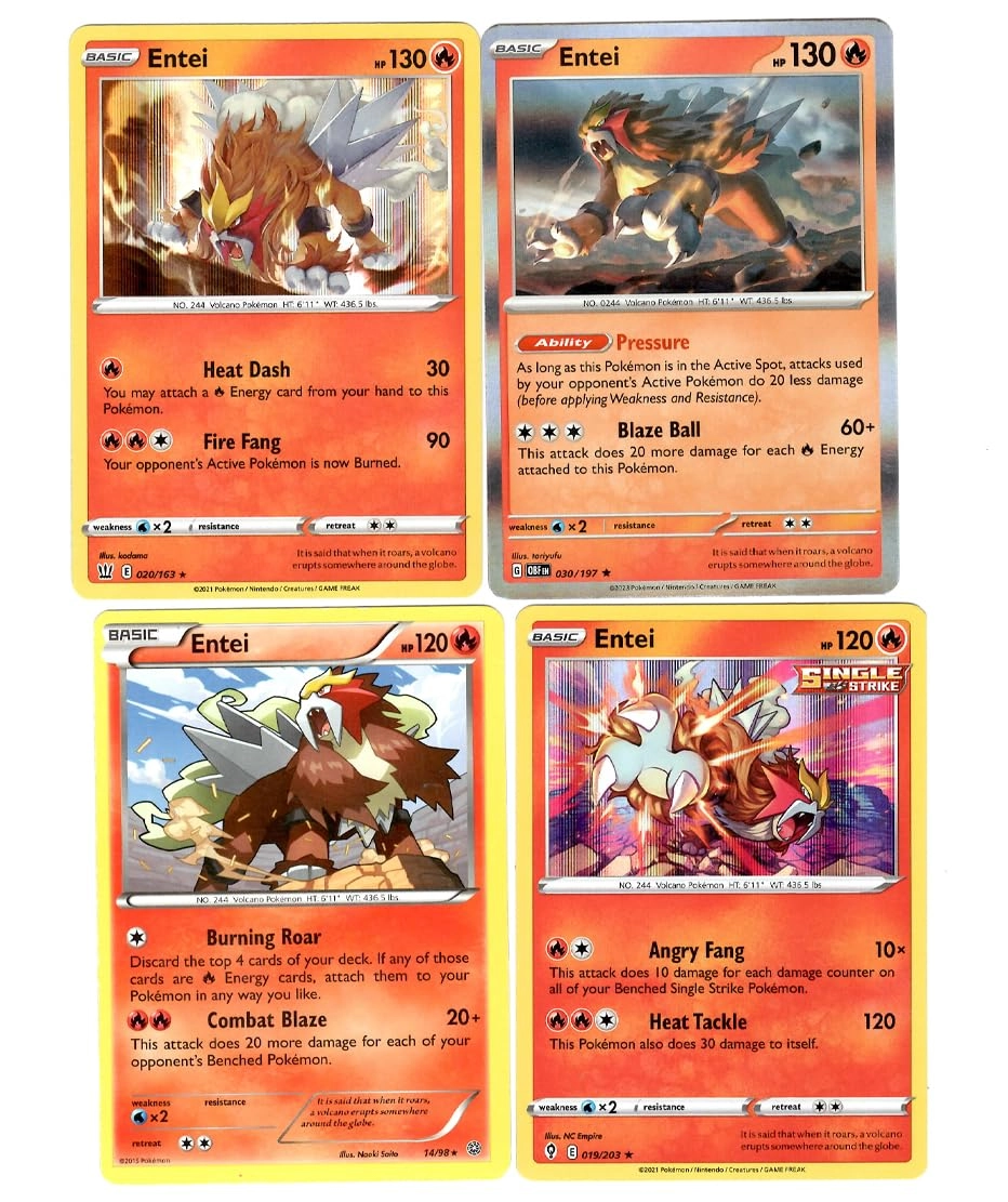 Pokémon Entei - 4pcs Card Lot