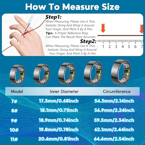 Smart Health Ring - Blood Pressure Monitor Heart Rate Blood Oxygen