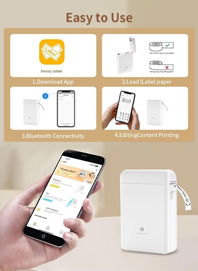 Portable Bluetooth Label Maker - Thermal Printing 12mm