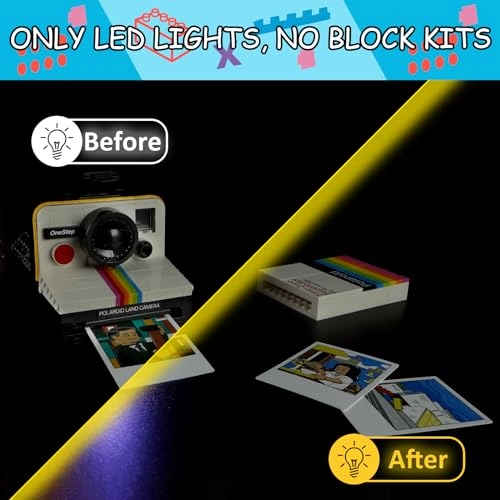 LED Light Kit for LEGO 21345 Ideas Polaroid OneStep SX-70 Camera Set