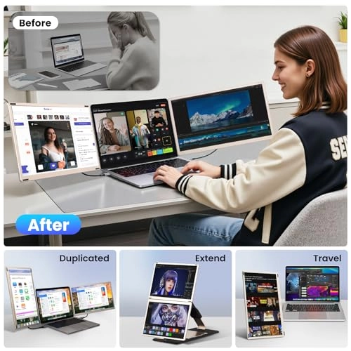 Laptop Screen Monitor Extender - S6 Blue 15.6 Inches 1920x1080