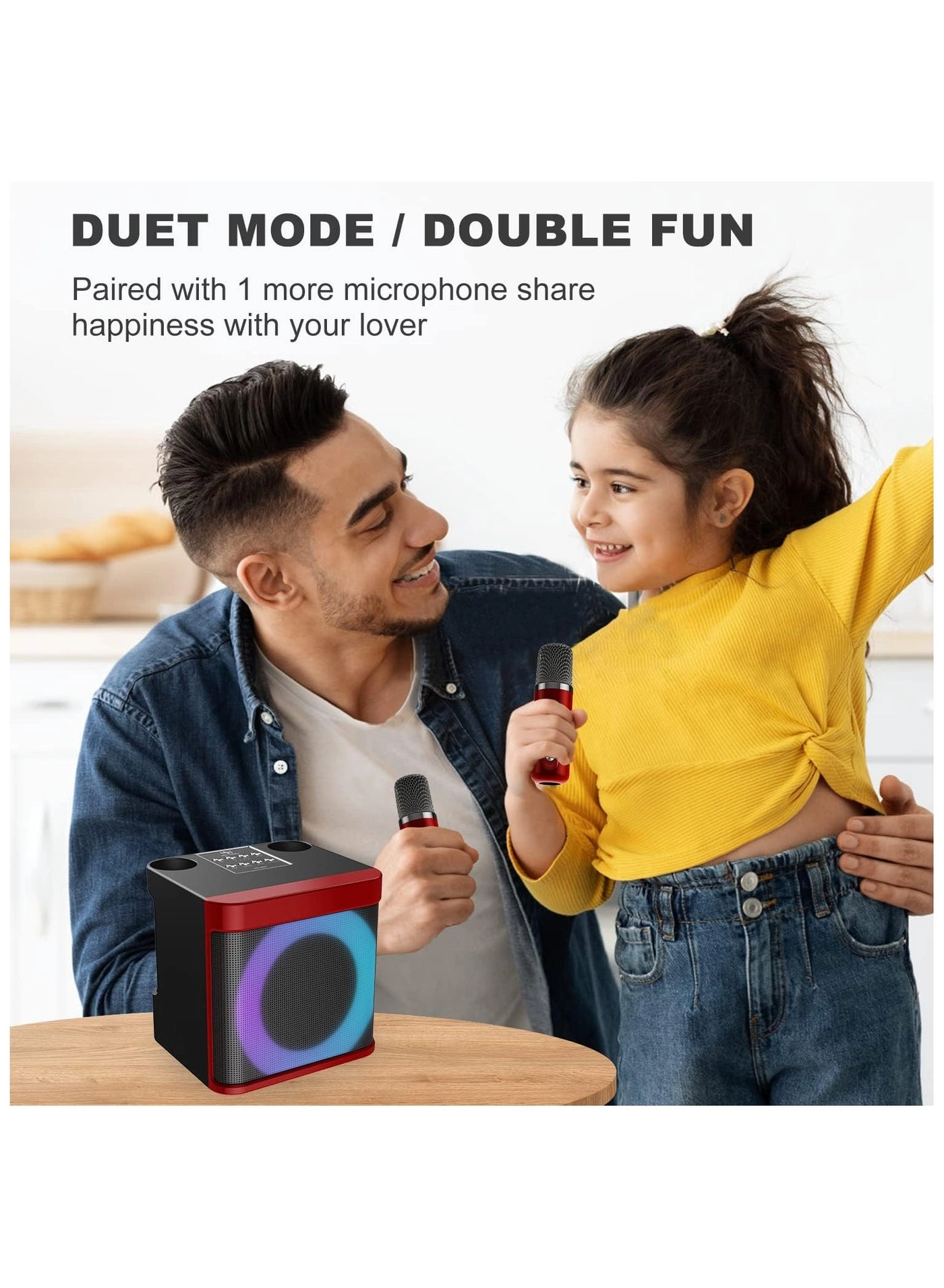 Mini Portable Karaoke Machine - 2 microphones