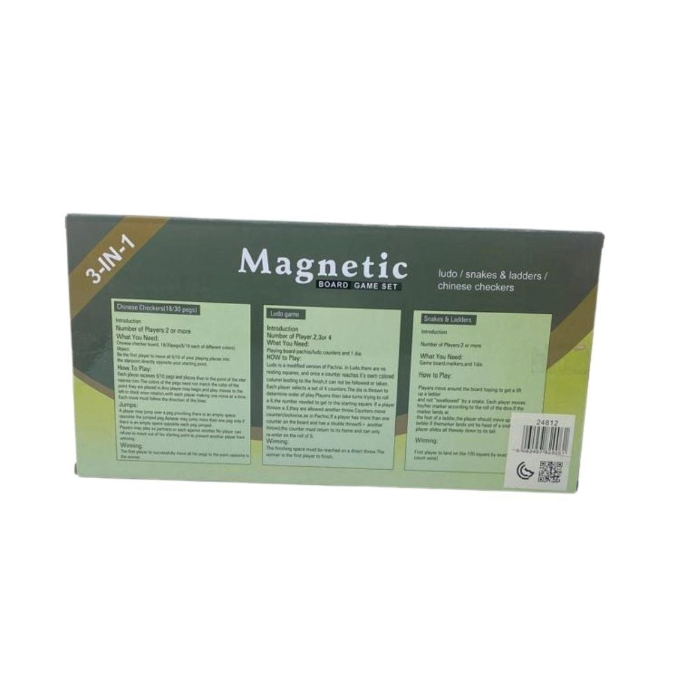 3-In-1 Folding Magnetic Board Game Set - 3+
