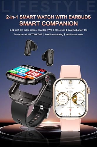 Smart Watch with Earbuds - 2.02"