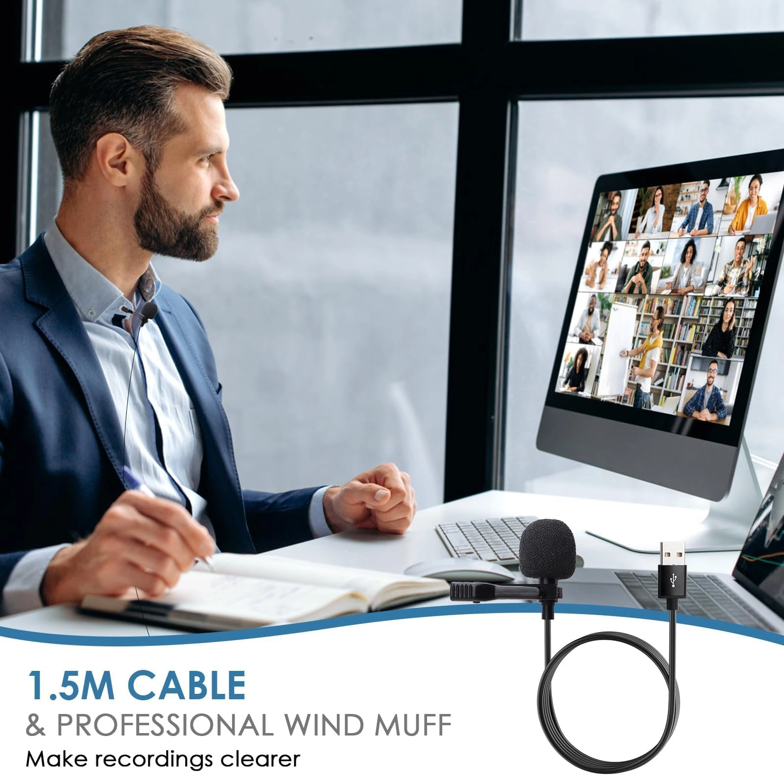 MIC1 3.5mm-Mini-Jack+USB Microphone