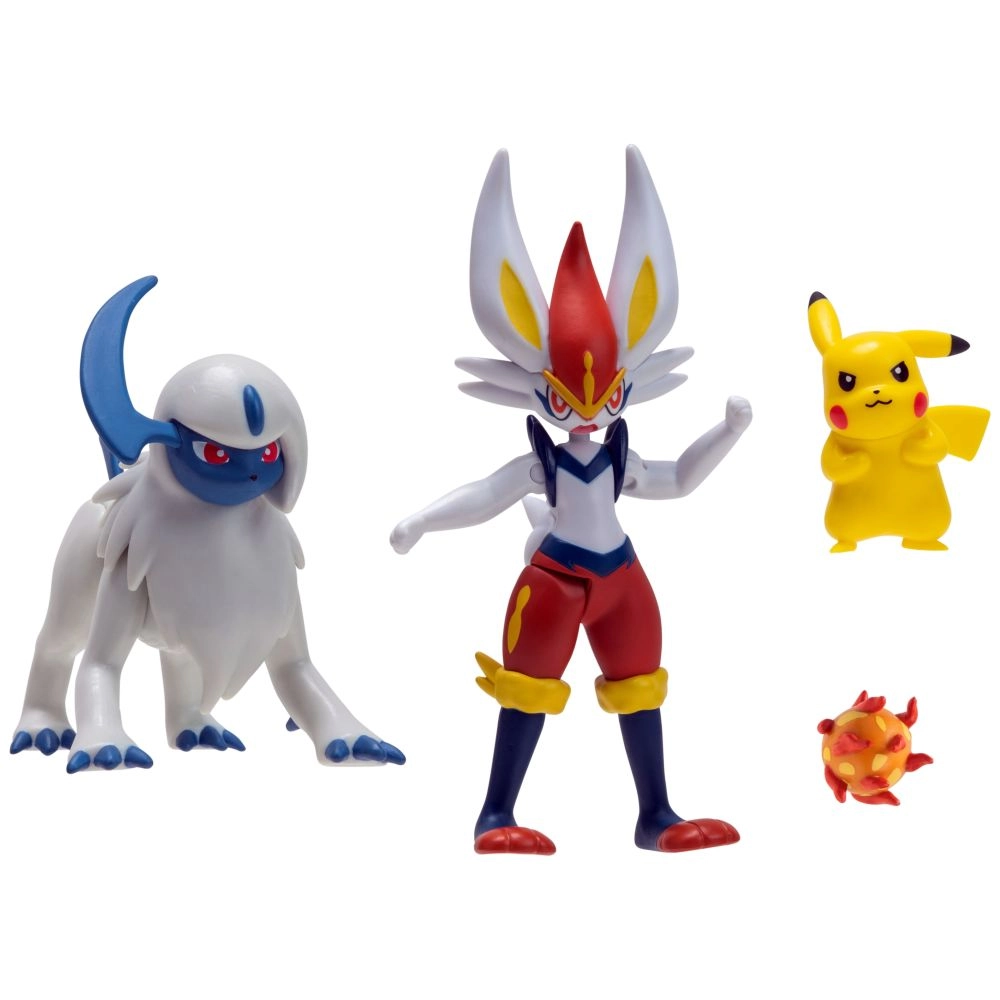 JASWAR Pokémon - Pikachu + Absol + Cinderace (PKW2979) 3 pcs