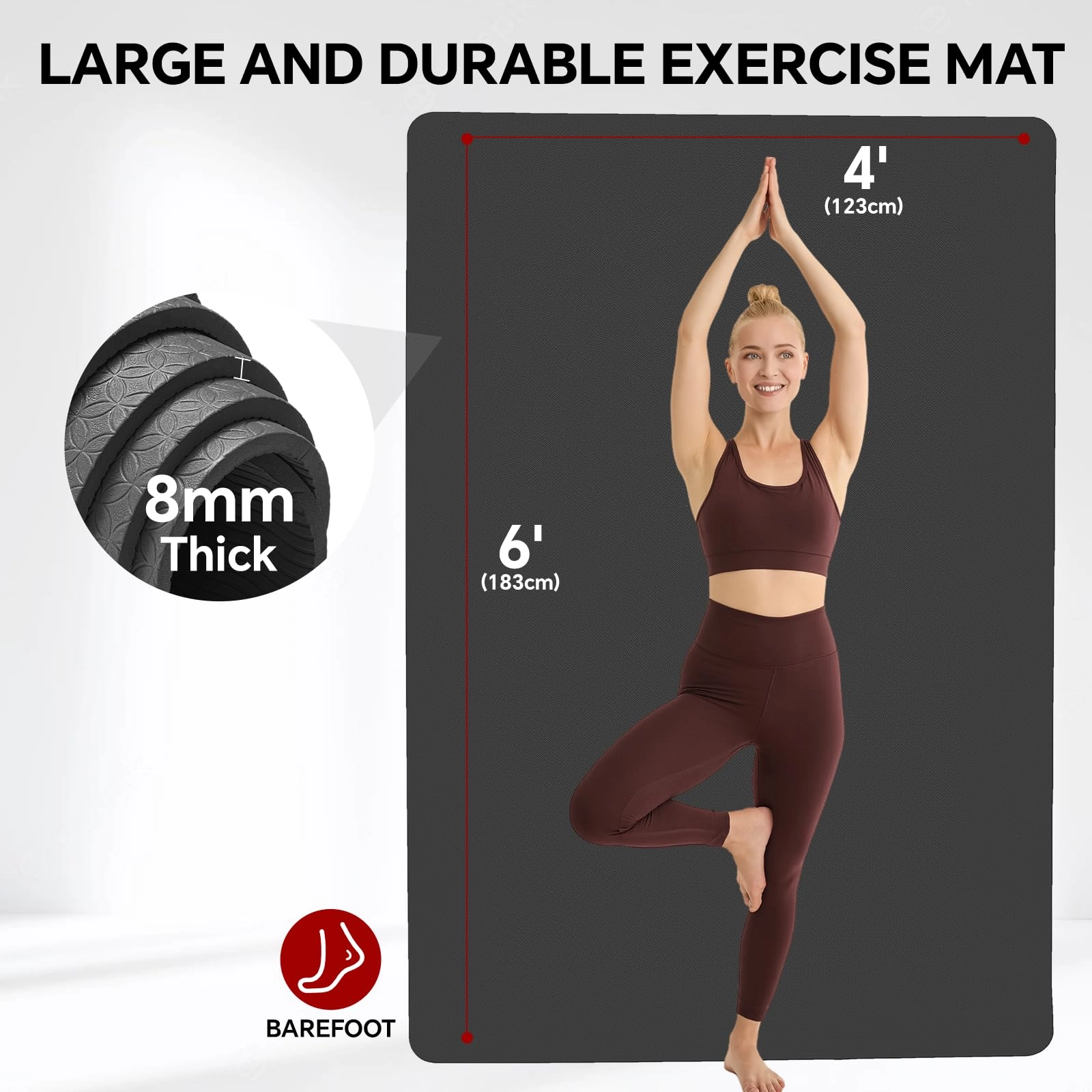 Extra Large Yoga Mat - Thermoplastic Elastomers 6mm
