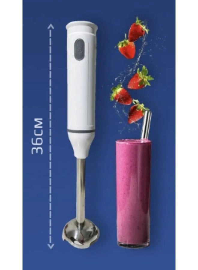 Hand Blender - Stainless Steel Blade One-Touch Control Lightweight & Compact Design