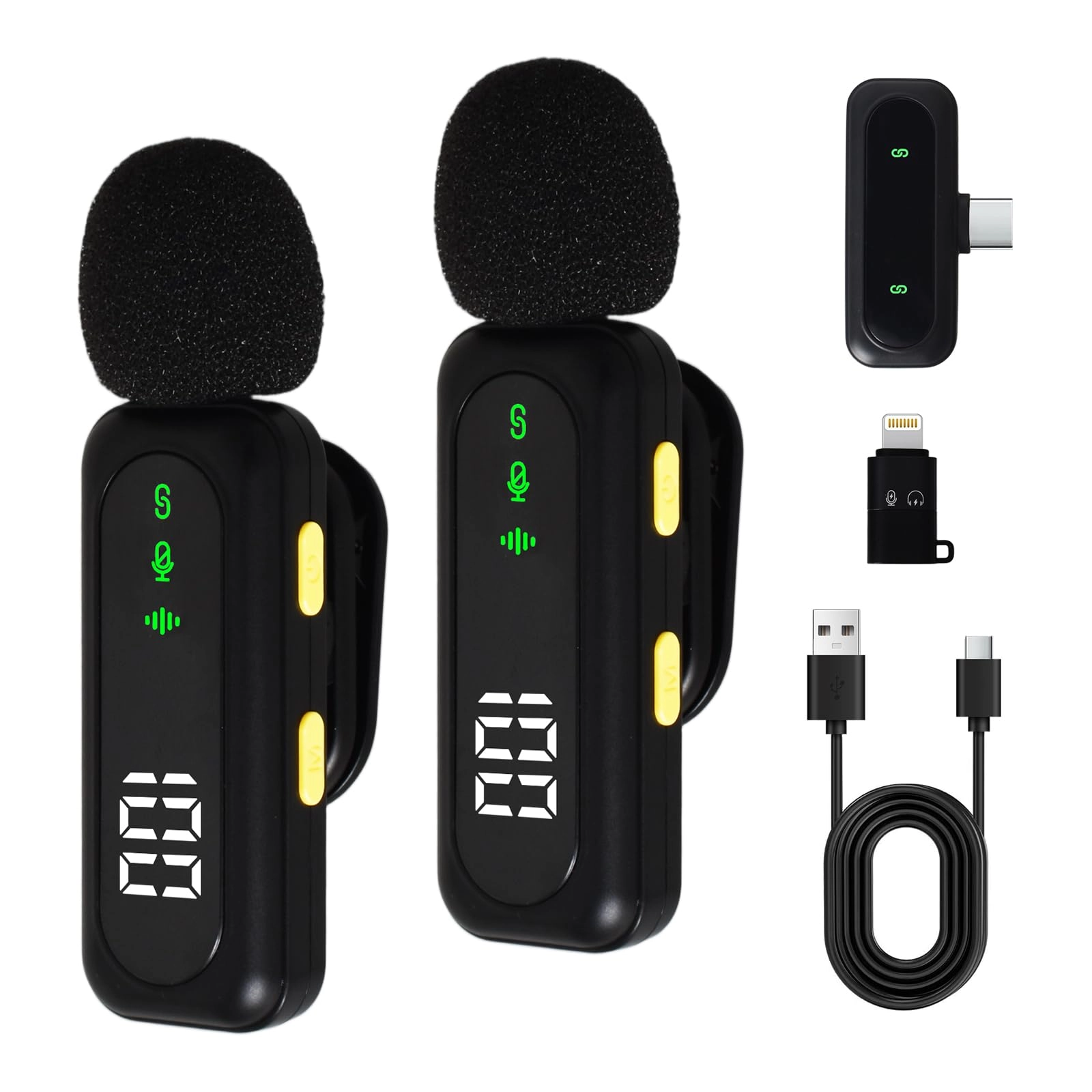 Homirty Wireless Lavalier Microphones - Pack of 2