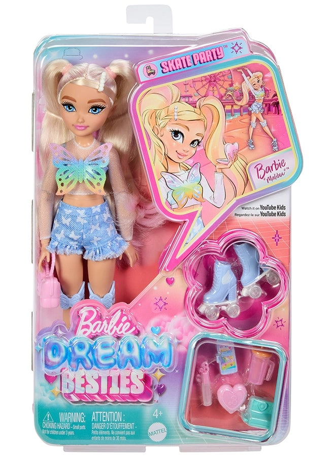 Malibu Fashion Doll - Roller Skating Blonde Hair 9 Makeup Themed Pieces Ages 4+