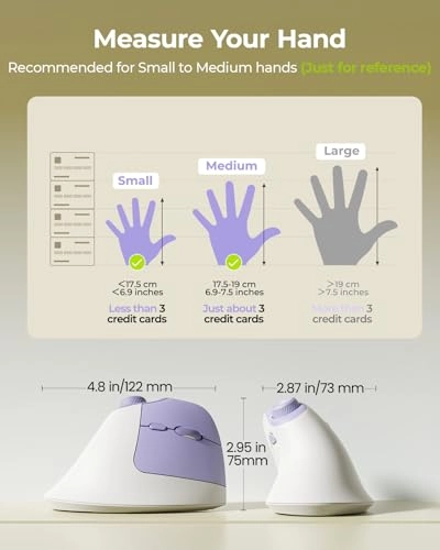 Ergonomic Vertical Mouse - Bluetooth, USB