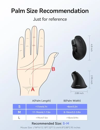 Vertical Ergonomic Mouse - 2.4GHz Bluetooth