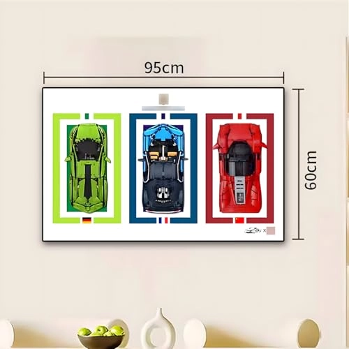 Wall mounted display frame - three cars60*95 1:14 LE-GO for 42115
