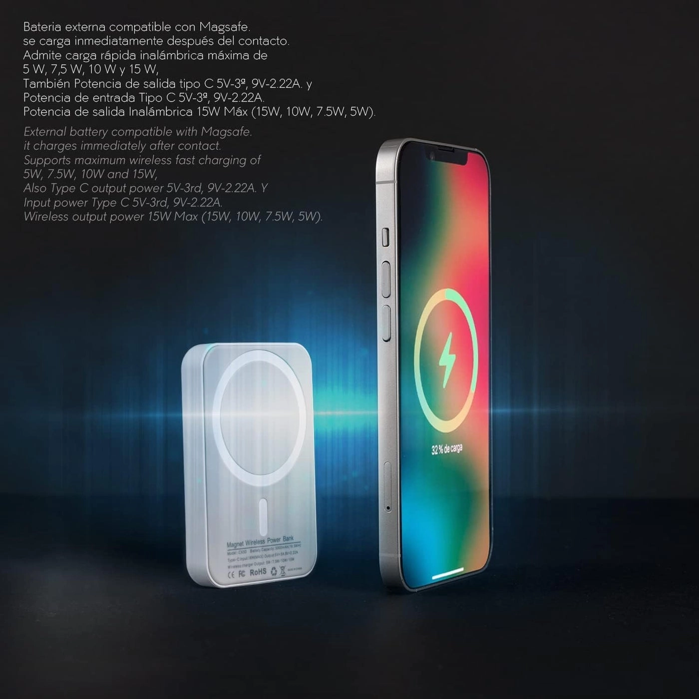 Magnetic Wireless Power Bank - 10000mAh 15W