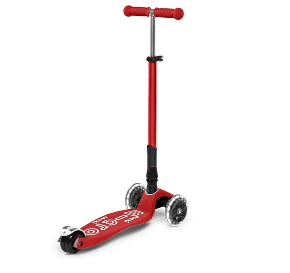 Maxi Deluxe 3-Wheel Kick Scooter – 120/80 mm LED Foldable