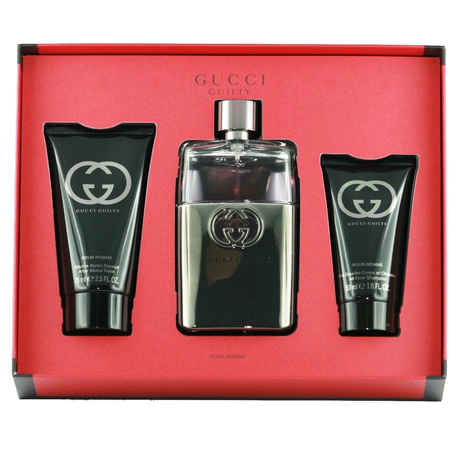 Guilty EDT - 90ml + Aftershave Balm - 75ml + Shower Gel - 50ml
