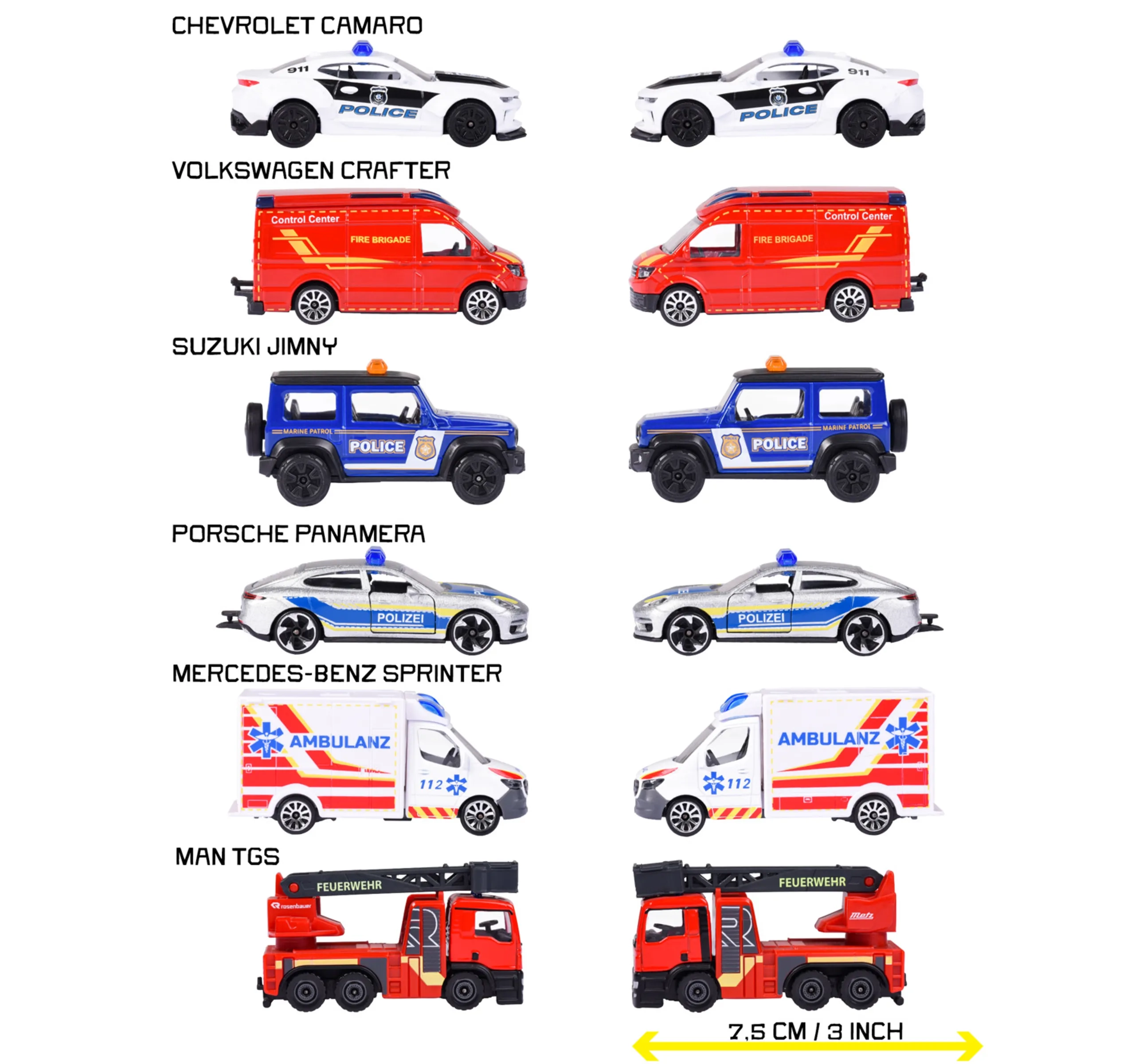 Rescue Vehicle - 1:64 3pcs Set