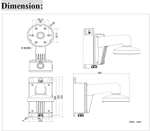 DS-1273ZJ-140B - Wall Mount Bracket with Junction Box White