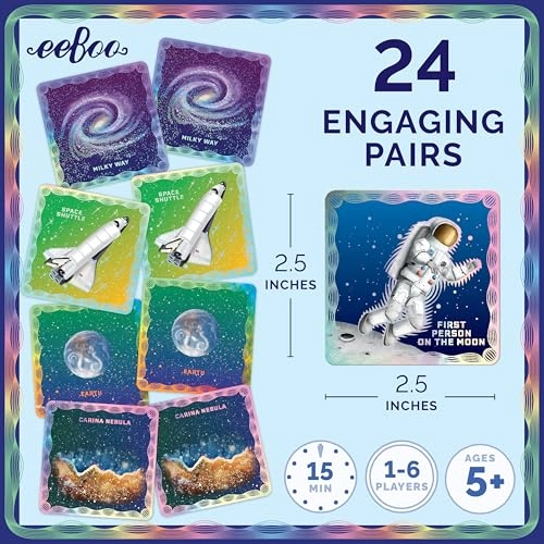 Shiny Space Memory & Matching Game - 5+ 24 Pairs