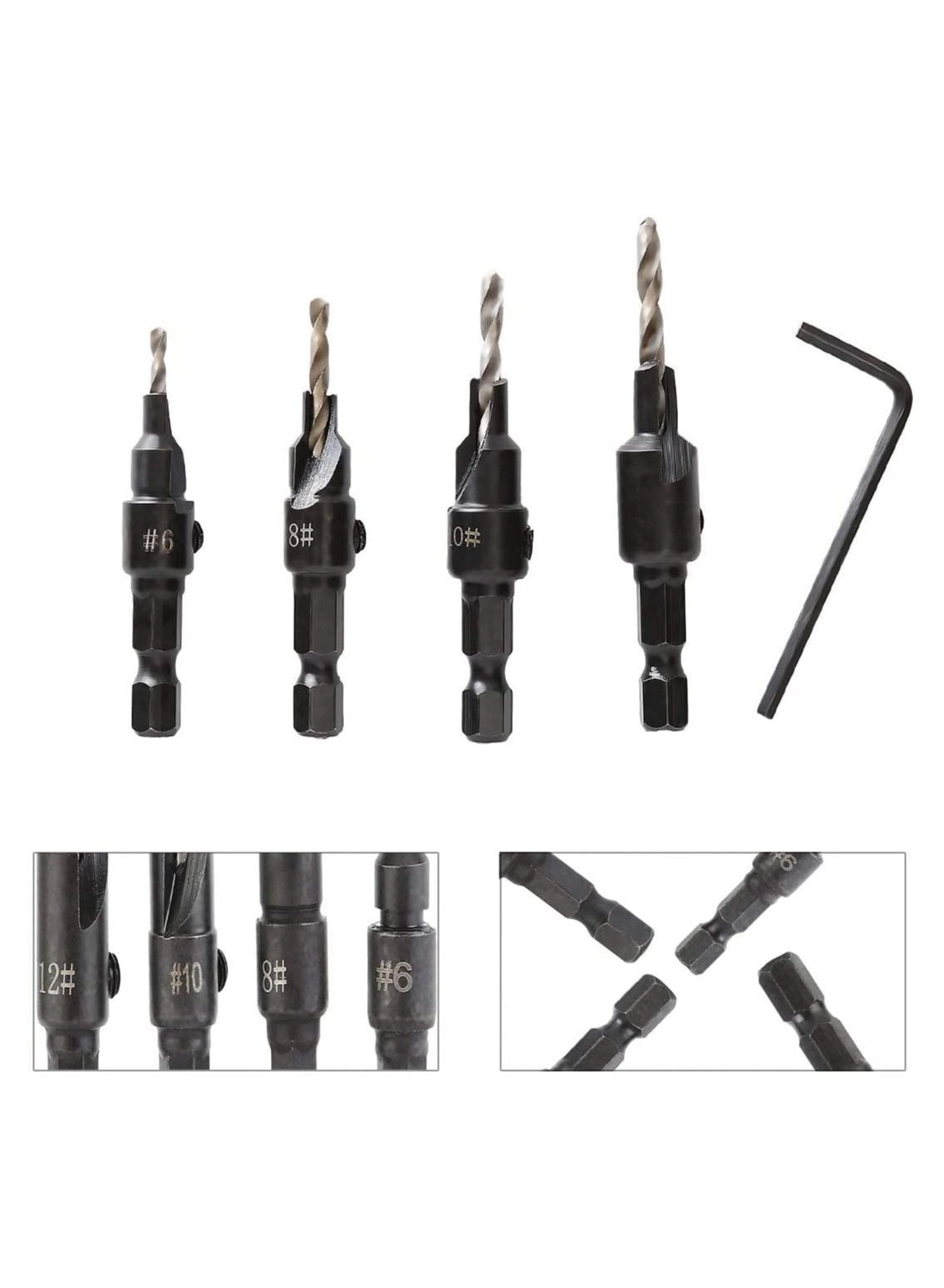 Countersink Drill Bit Set - Hss 5 Piece 3/8"