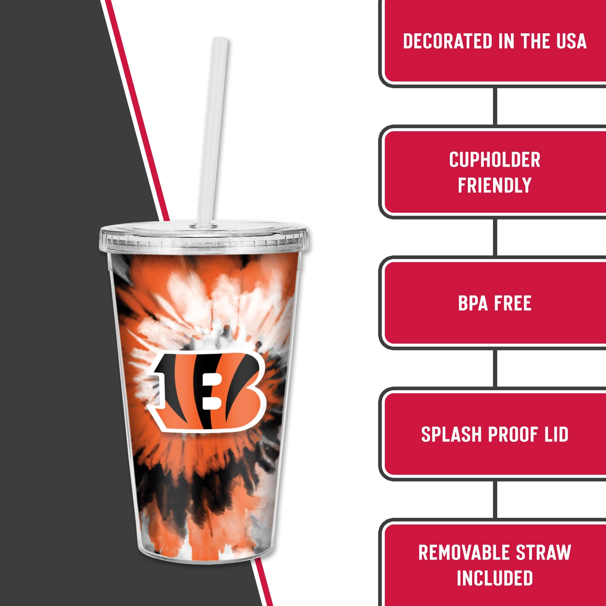 NFL Football Metallic Tie Dye Tumbler - 473ml