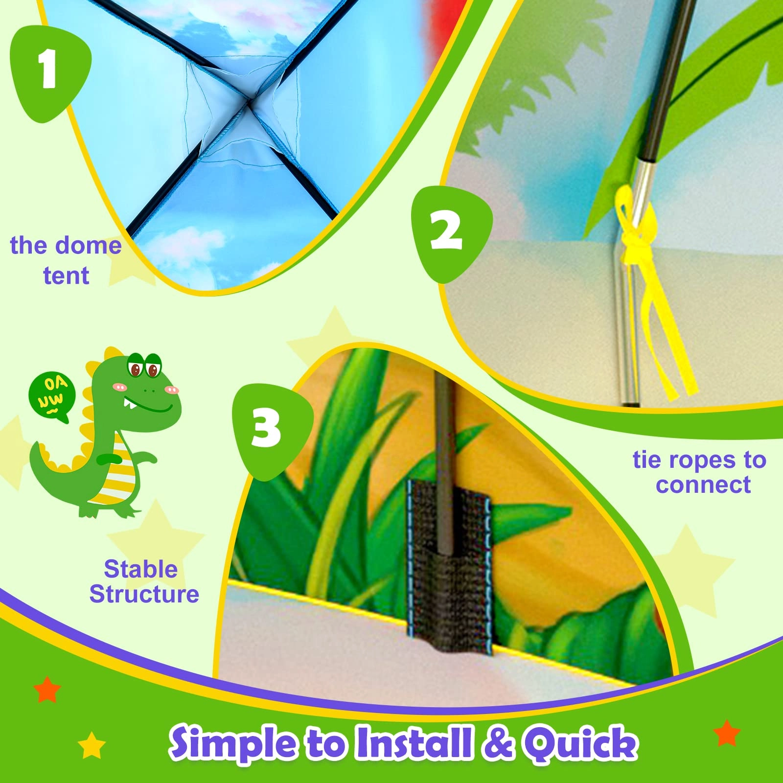 Dinosaur Tent + Ball Pit + Tunnel