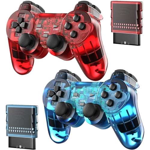 Degulan Wireless Controller - ClearRed ClearBlue PS-2 Play 2
