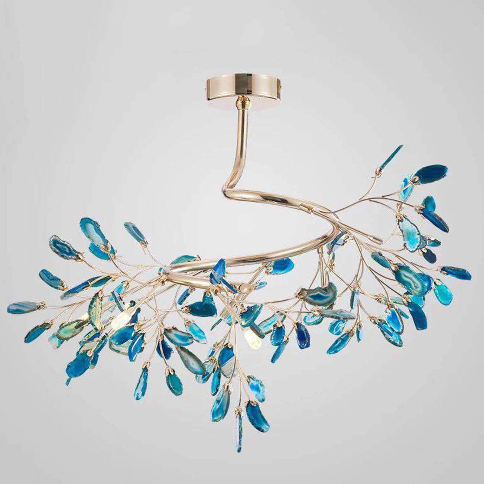 AYMAYA G4 Simple Creative Firefly Chandelier - 8 Gold and blue agate
