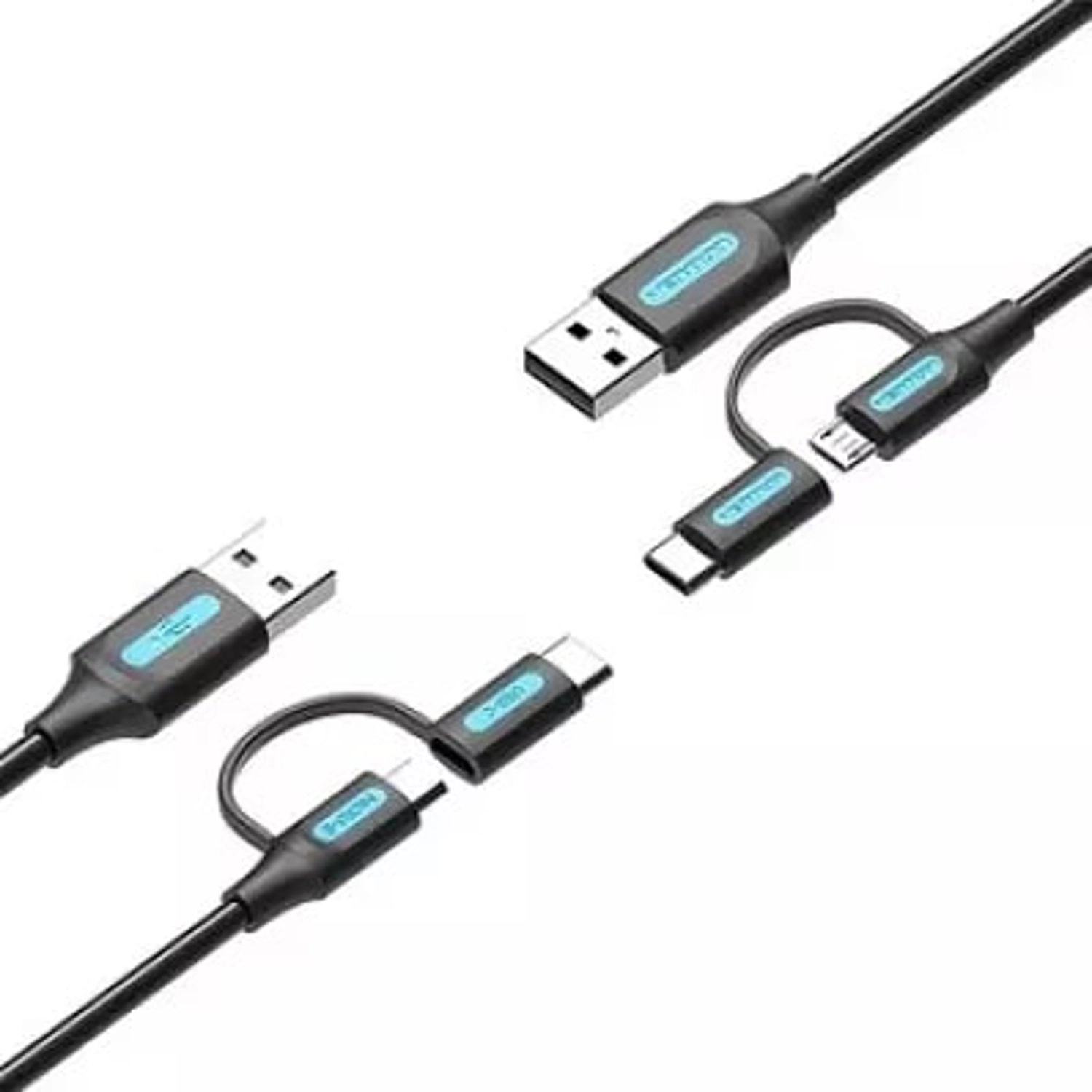 USB 2-in-1 Micro USB & USB-C Cable USB-A to USB-C 0.5m