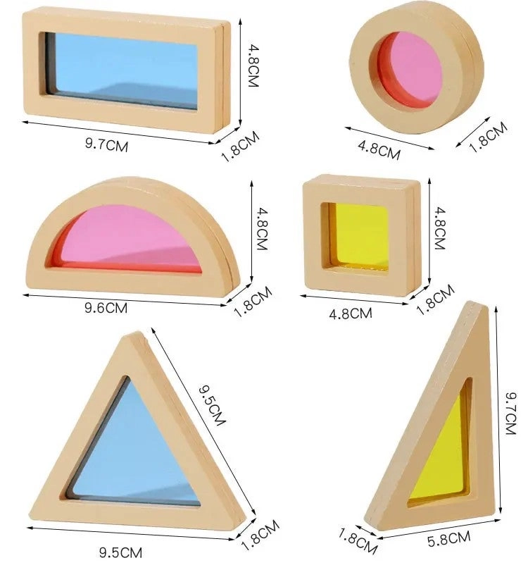 Wooden Acrylic Building Blocks Set - 24pcs