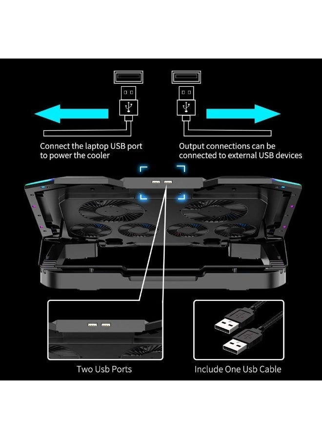 ICE COOREL Gaming Laptop Cooling Pad - 6 Fans 15-17.3 Inch