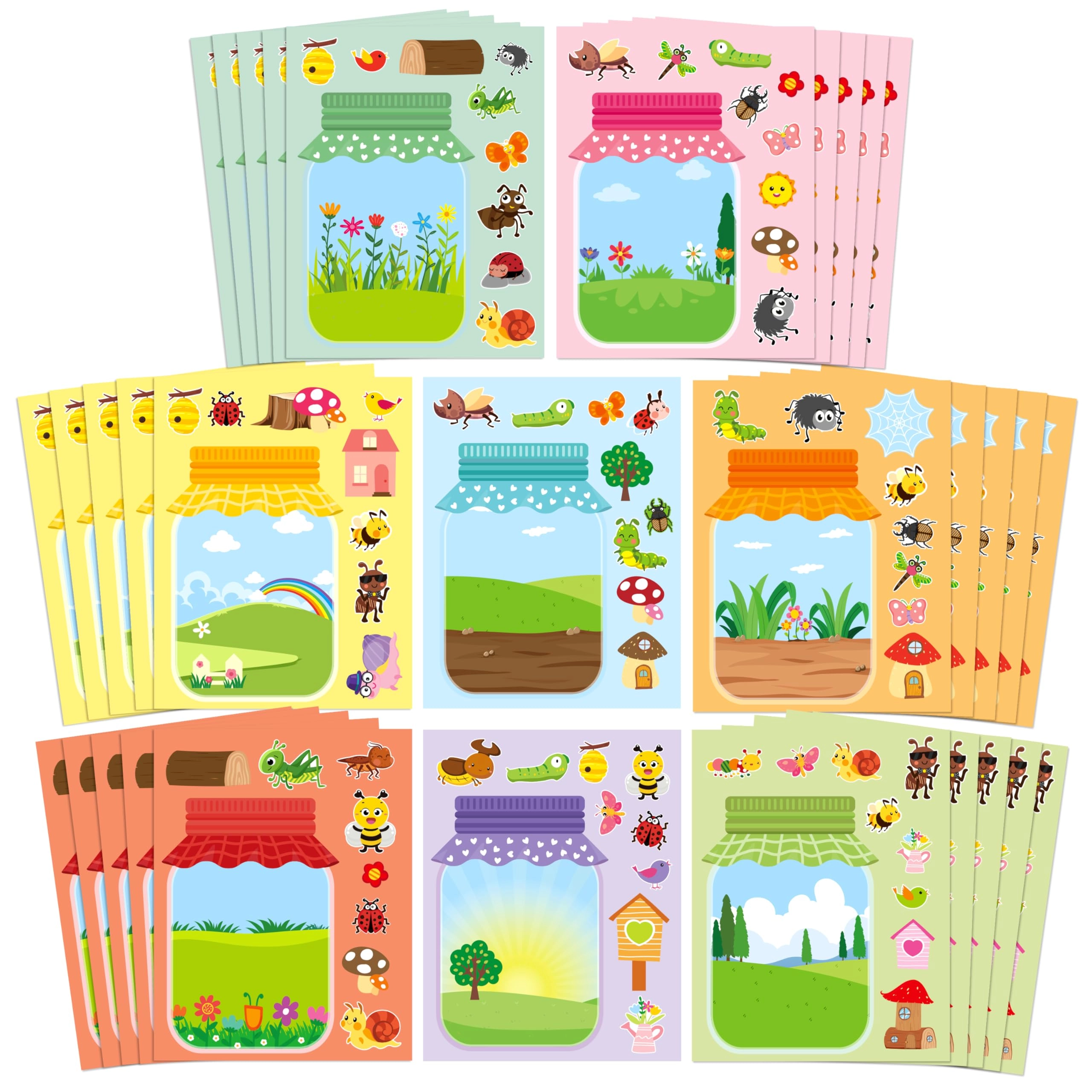 cy2side Animal Sticker Book Spring Bugs 40 pcs