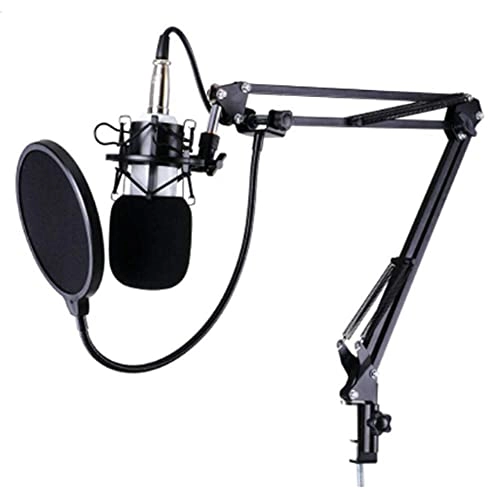 Microphone Suspension Scissor Arm Stand - Adjustable XLR Connector