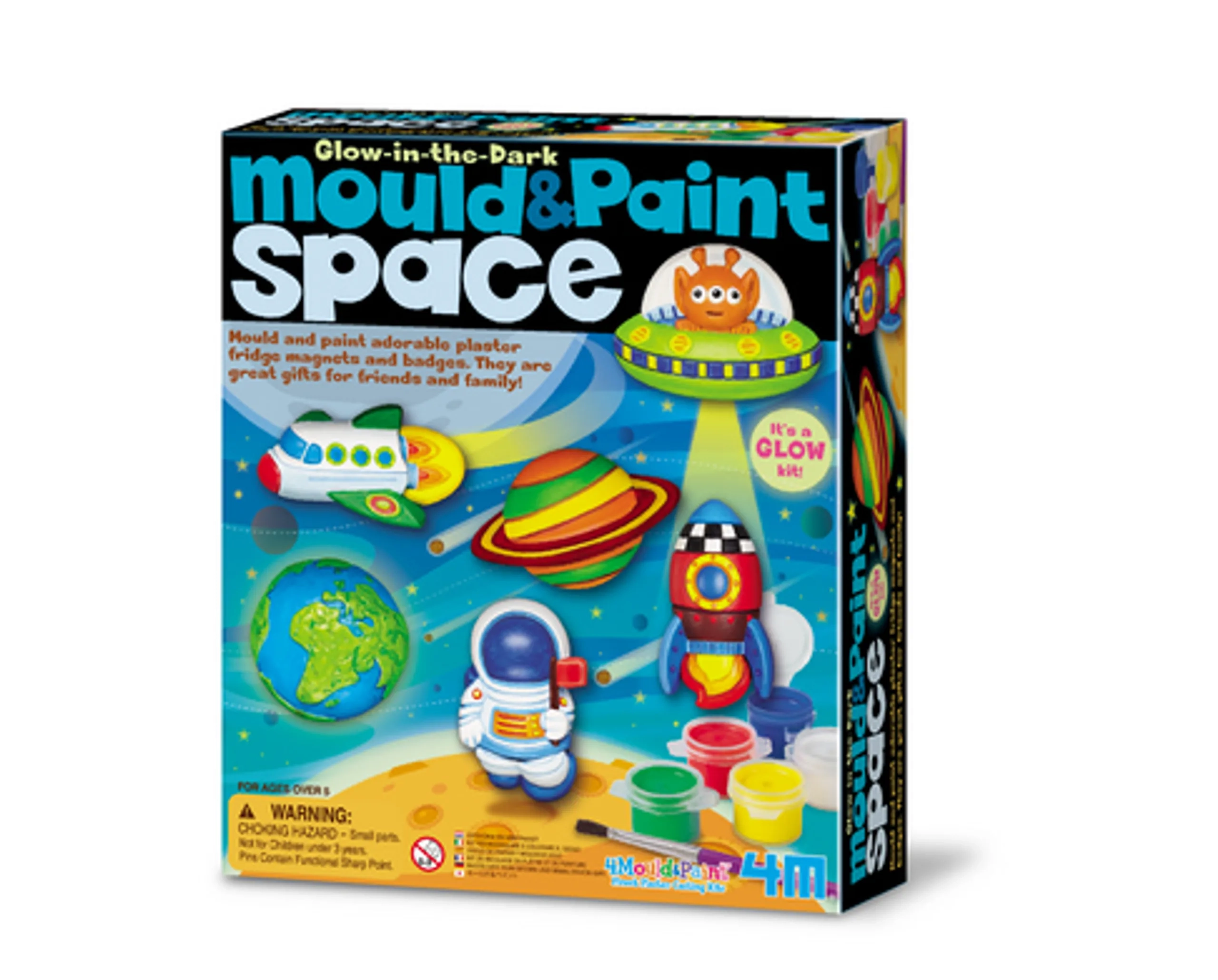 4M Mould & Paint Glow Space - 6 designs Suitable for 5 years and up