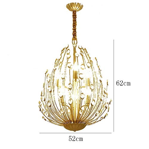 Crystal Chandelier - 6 head Golden E14