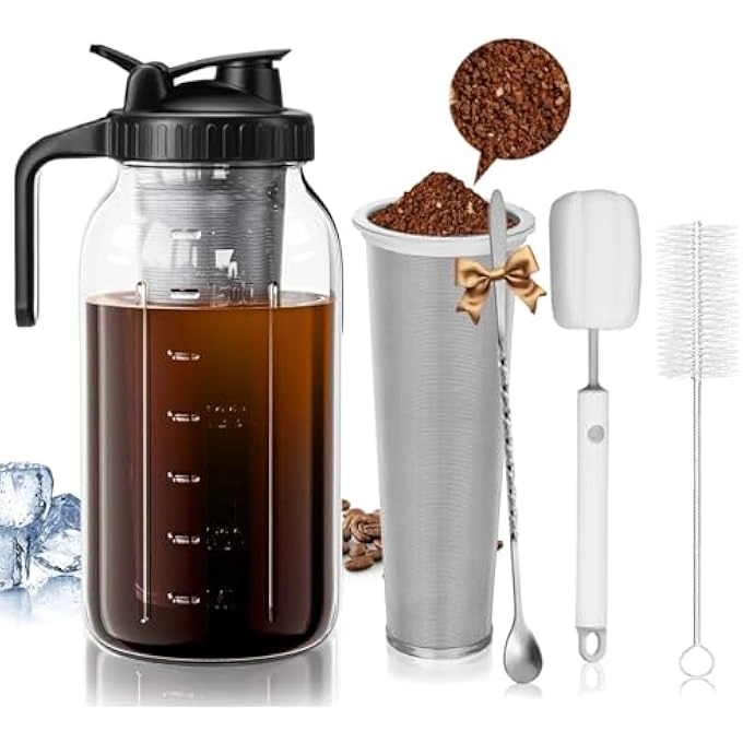 Cold Brew Coffee Maker - 64 Oz Stainless Steel Filter