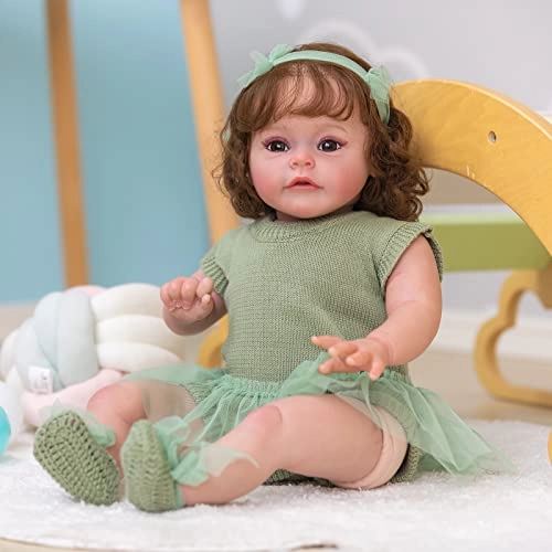 Sue-Sue Reborn Doll - 24 Inch (61 cm) hand-rooted fibre hair Blue Eyes