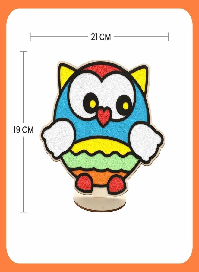 Wooden Owl Board - DIY Super Clay Art Kit 8 Colors