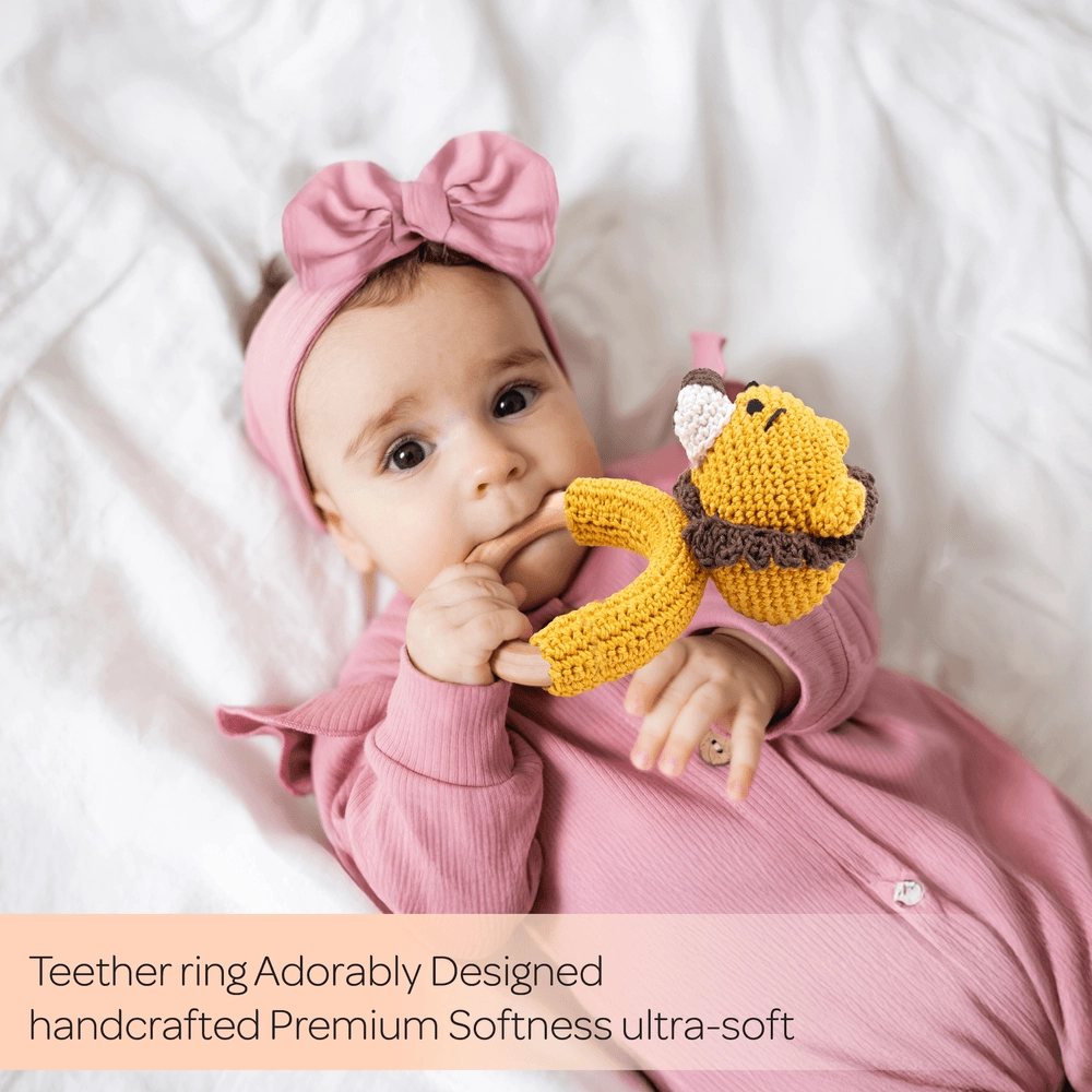 Crochet Ring Rattle Toy - Suitable for 0 month & above premium cotton yarn Tiger