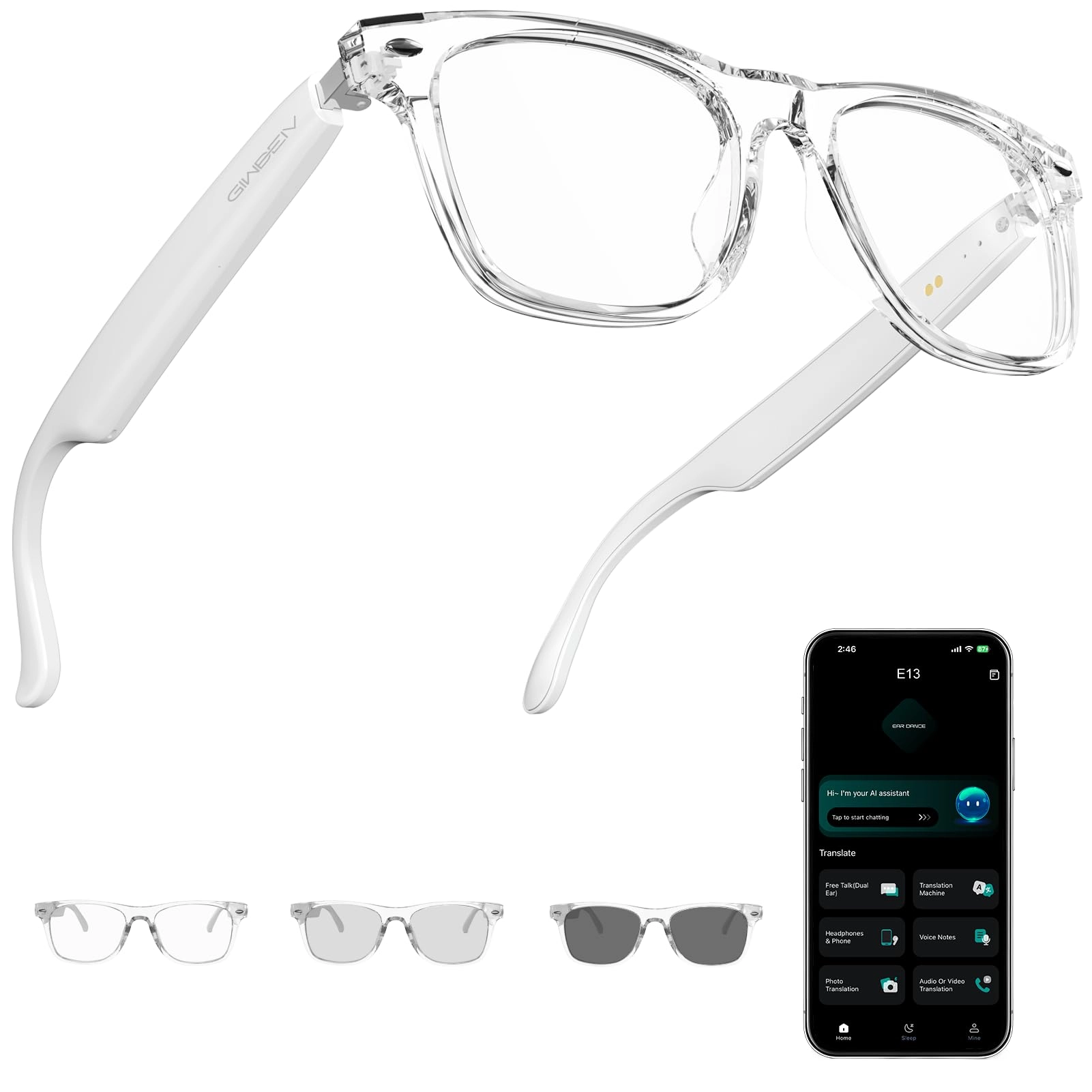 Ai Smart Glasses - Chat GPT Bluetooth Translation