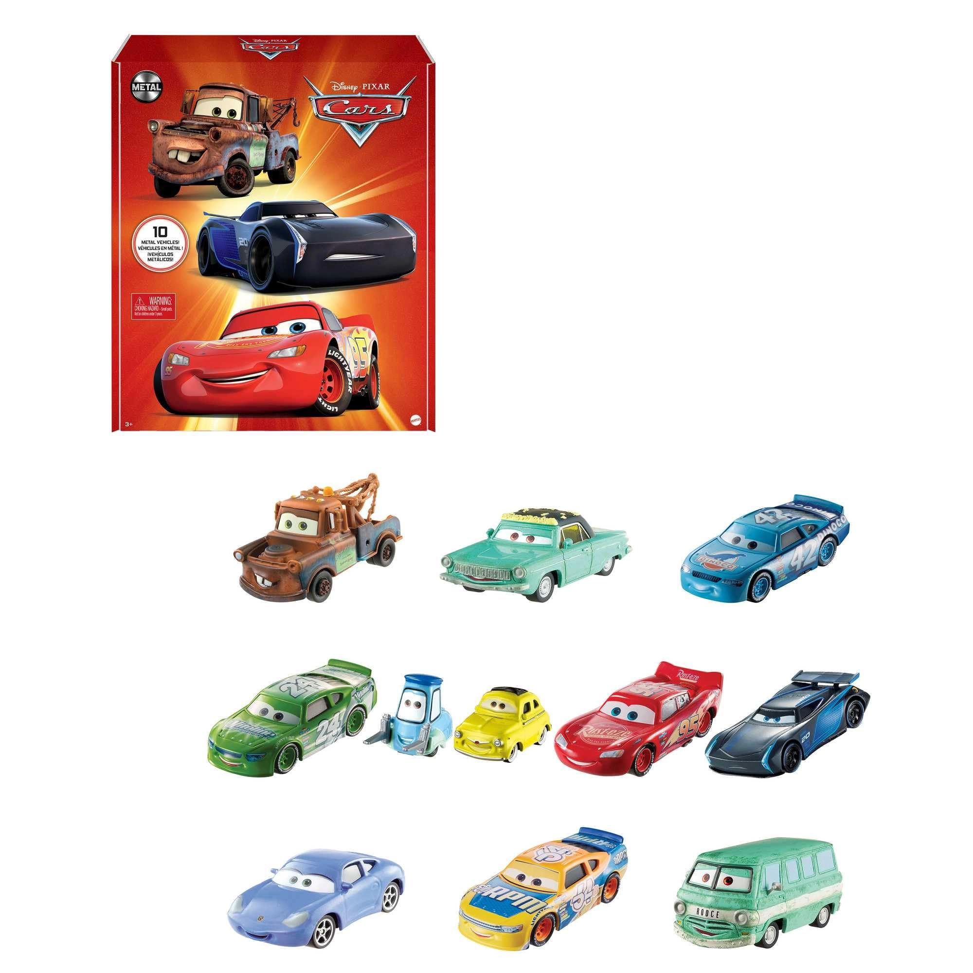 Mattel Disney Pixar Cars Die-Cast Mini Racers - 1:55 10pcs