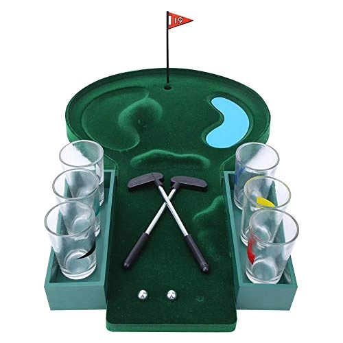 Toy Tabletop Golf Game - Mini Beer Golf Set 6 wine glasses