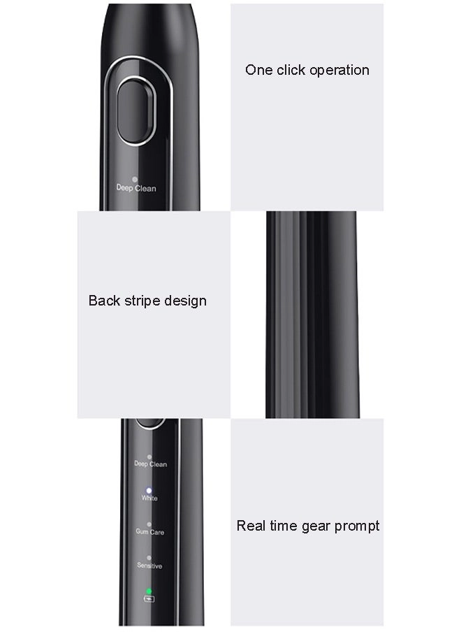 Electric Toothbrush - 2 Brush Heads Charging Cable