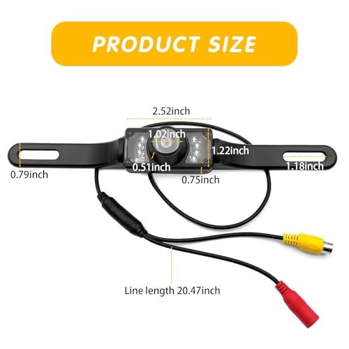 License Plate Backup Camera - Night vision Wired 720p